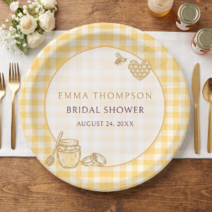 She Found Her Honey Beehive Jar Bridal Shower Paper Plate