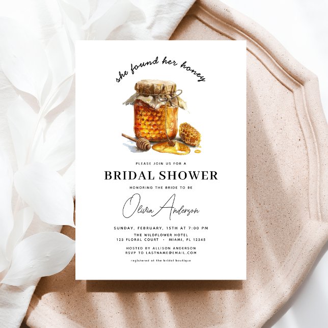 She Found Her Honey Boho Chic Bridal Shower Invitation (Creator Uploaded)