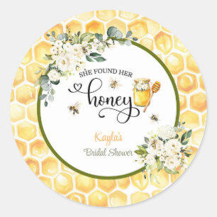 She Found Her Honey Bridal Shower Classic Round Sticker