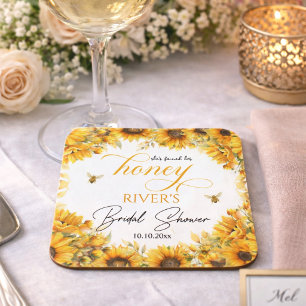 She Found Her Honey Bridal Shower Favour Coaster