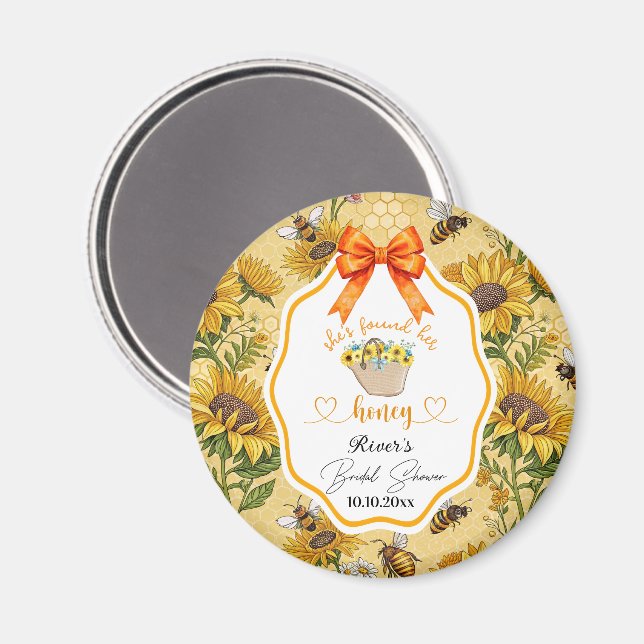 She Found Her Honey Bridal Shower Favour Magnet (Front/Back)