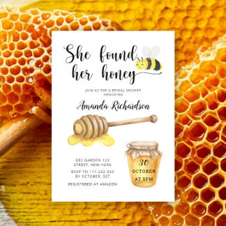 She found her honey Bridal shower Invitation
