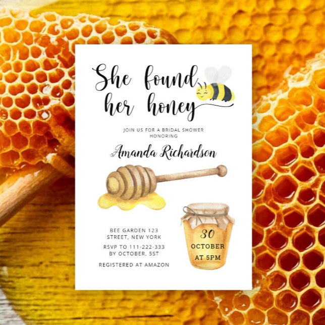 She found her honey Bridal shower Invitation (Creator Uploaded)