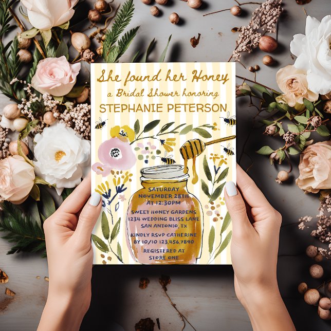 She Found Her Honey Bridal Shower Invitation (Creator Uploaded)