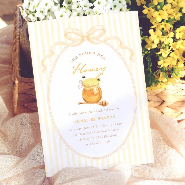 She Found Her Honey Bridal Shower Invitation (Creator Uploaded)