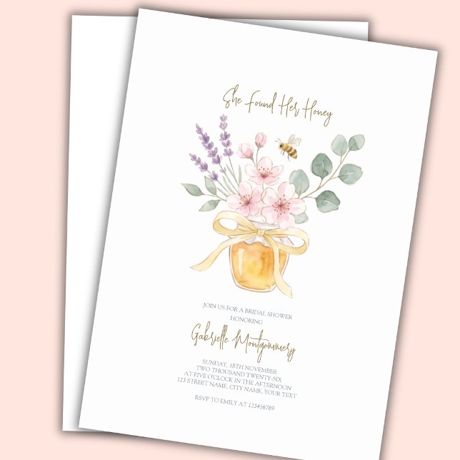 She Found Her Honey Bridal Shower  Invitation (Creator Uploaded)