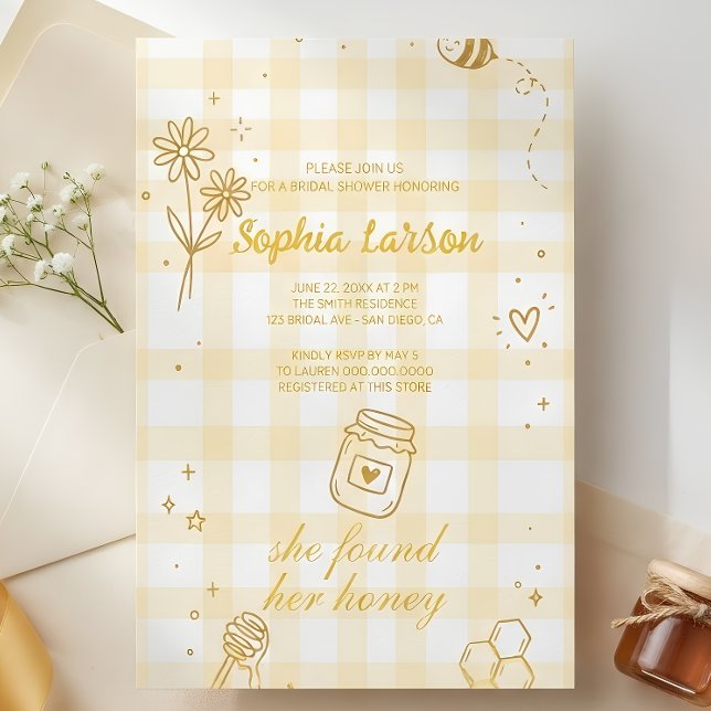 She Found Her Honey Bridal Shower Invitation (Creator Uploaded)