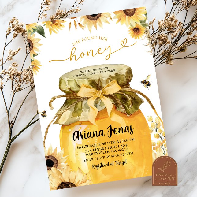She found her honey bridal shower invitation (Creator Uploaded)