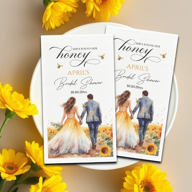 She Found Her Honey Bridal Shower   Napkin (Creator Uploaded)