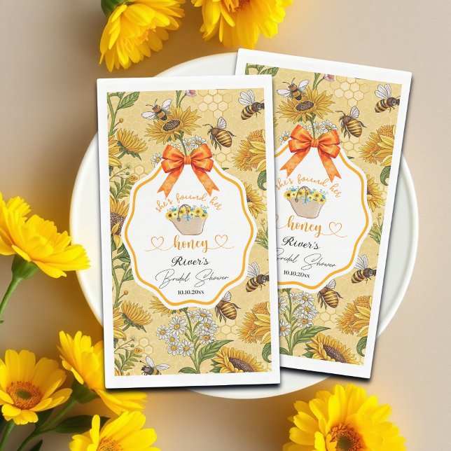 She Found Her Honey Bridal Shower   Napkin (Creator Uploaded)