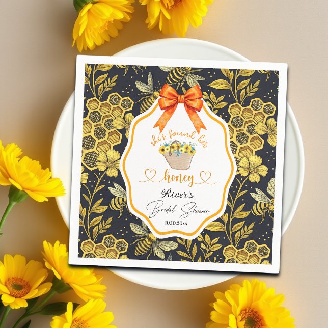 She Found Her Honey Bridal Shower   Napkin (Creator Uploaded)