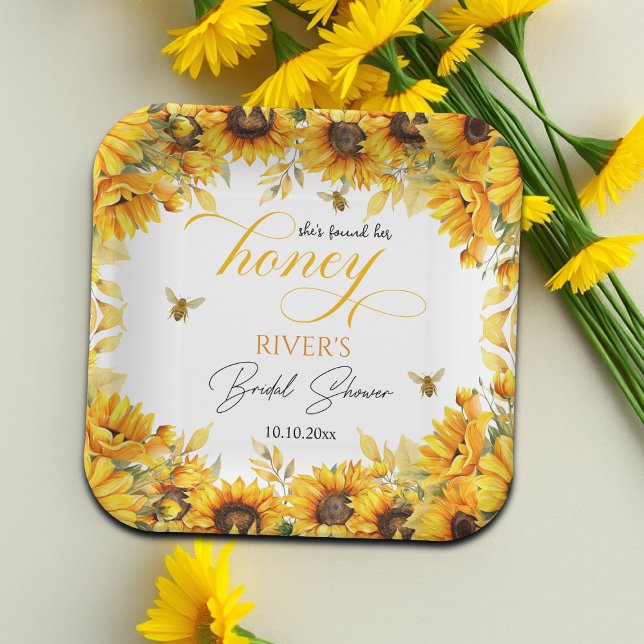 She Found Her Honey Bridal Shower   Paper Plate (Creator Uploaded)