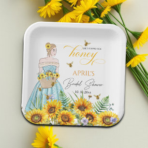 She Found Her Honey Bridal Shower Paper Plate