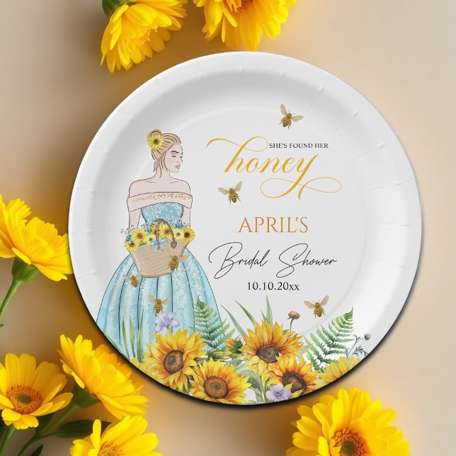 She Found Her Honey Bridal Shower   Paper Plate (Creator Uploaded)