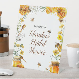 She Found her Honey Bridal Shower Pedestal Sign