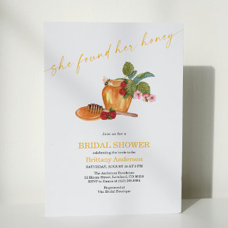 She Found Her Honey Bridal Shower QR Code Invitation