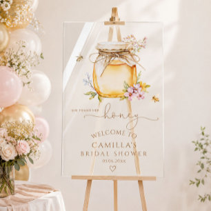 She Found Her Honey Bridal Shower Welcome Acrylic Sign