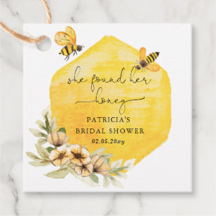 She Found Her Honey Floral Bee Bridal Shower Favour Tags
