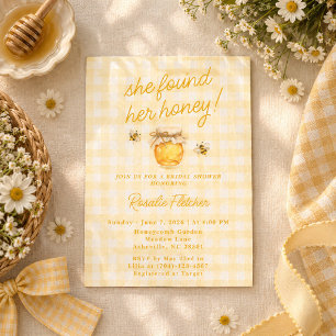 She Found Her Honey Gingham Bridal Shower Invitation