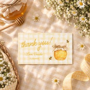 She Found Her Honey Gingham Thank You Favour Card