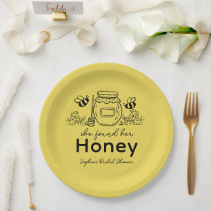 She found her Honey Hand-drawn Bridal Shower Paper Plate