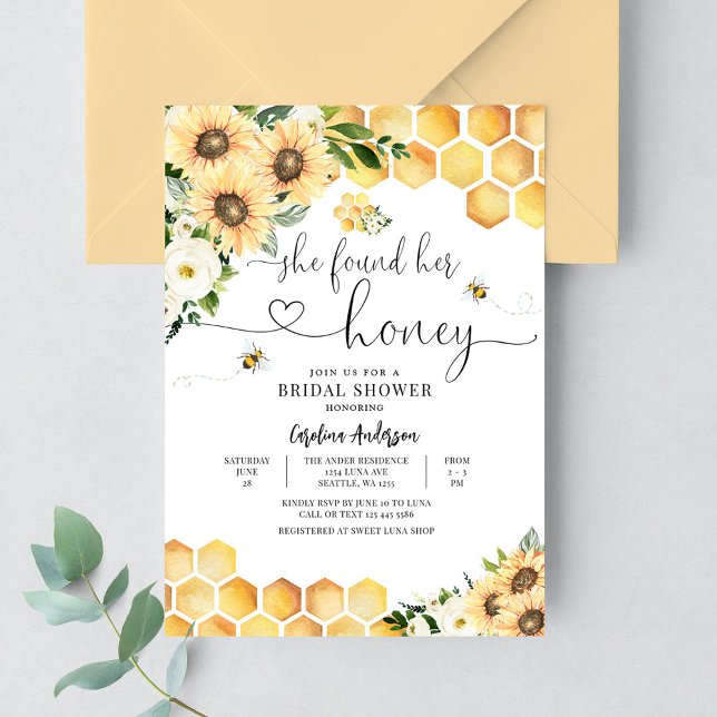 She Found Her Honey Rustic Bridal Wedding Shower Invitation (Creator Uploaded)