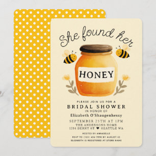 She found her Honey Watercolor Bee Bridal Shower Invitation