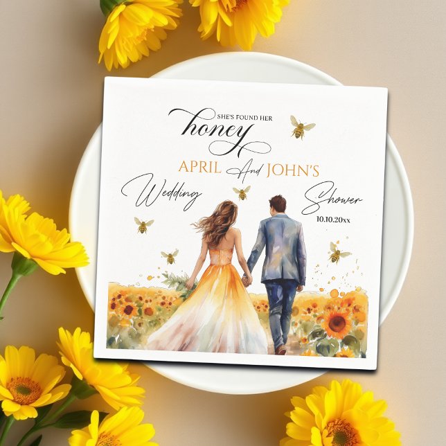 She Found Her Honey Wedding Shower  Napkin (Creator Uploaded)