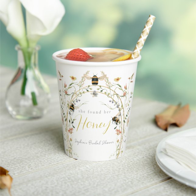She found her Honey Wildflower Bridal Shower Paper Cups (Insitu)