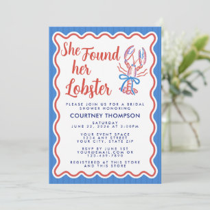 She Found Her Lobster Coastal Bridal Shower Invitation