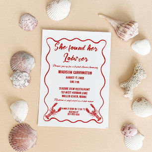 She Found Her Lobster Nautical Bridal Shower Invitation