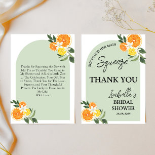 She Found Her Main Bridal Shower Citrus Lemon  Thank You Card