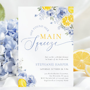 She Found Her Main Squeeze Blue Bridal Shower Invitation