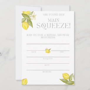 She Found Her Main Squeeze Bridal Shower Invitation