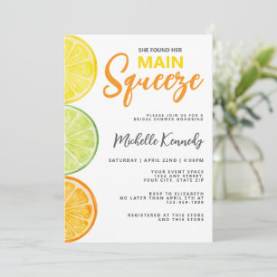 She Found Her Main Squeeze Bridal Shower  Invitation