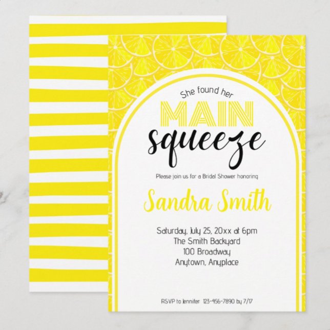 She Found Her Main Squeeze Bridal Shower Invitation (Creator Uploaded)