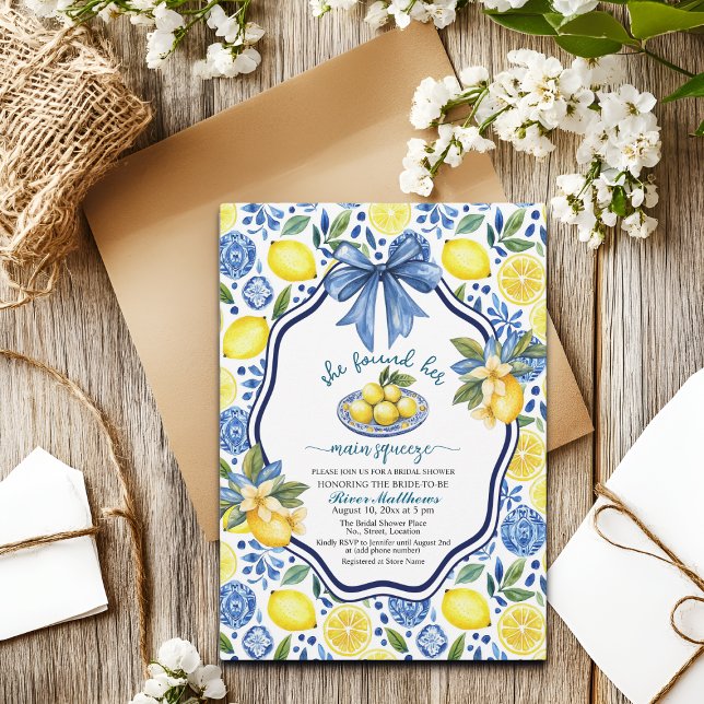 She Found Her Main Squeeze Bridal Shower Invitation (Creator Uploaded)
