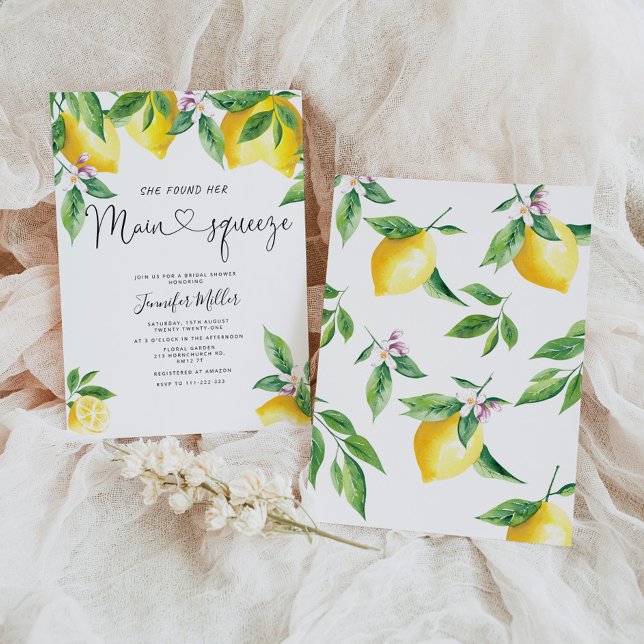 She Found Her Main Squeeze Bridal Shower Invitation (Creator Uploaded)