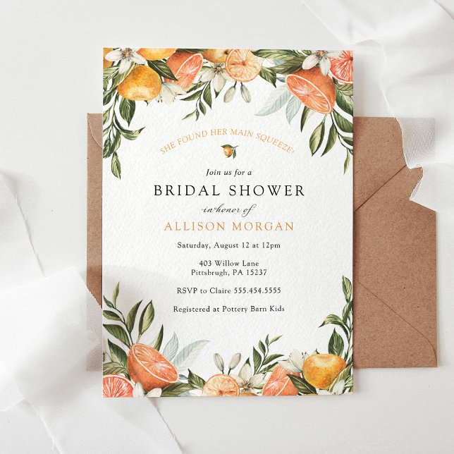 She found her Main Squeeze Bridal Shower Invitation (Creator Uploaded)