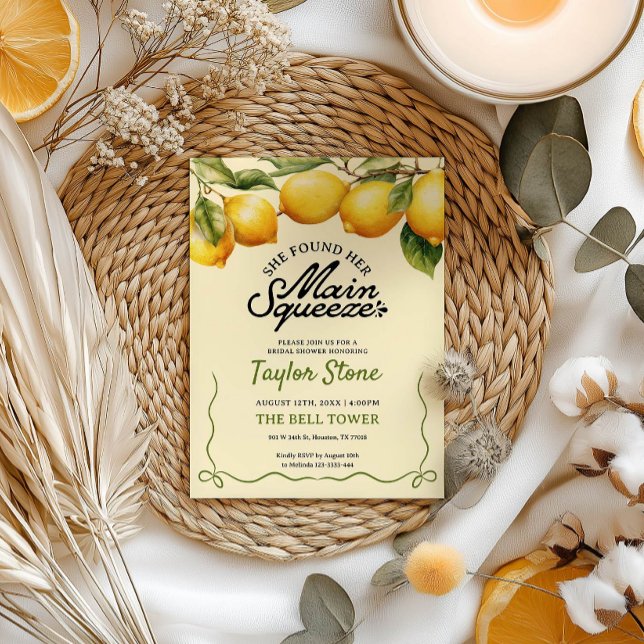 She Found Her Main Squeeze Bridal Shower Invitation (Creator Uploaded)