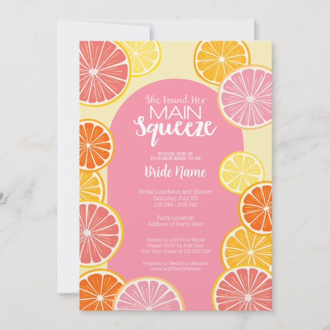 She Found Her Main Squeeze Bridal Shower Invitation (Front)