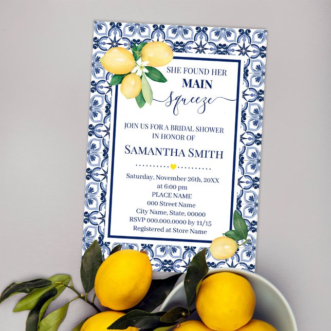 She Found Her Main Squeeze Bridal Shower Invite (Creator Uploaded)