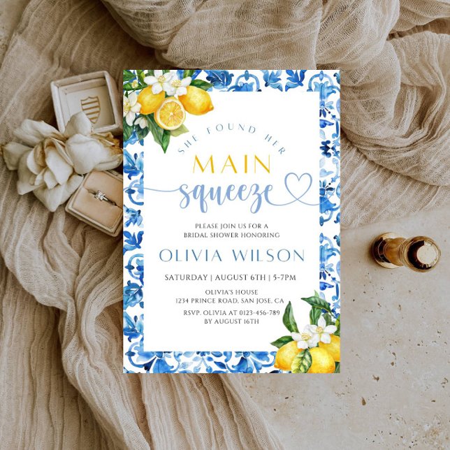 She Found Her Main Squeeze Bridal Shower Party Invitation (Creator Uploaded)