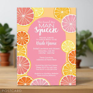 She Found Her Main Squeeze Bridal Shower Postcard