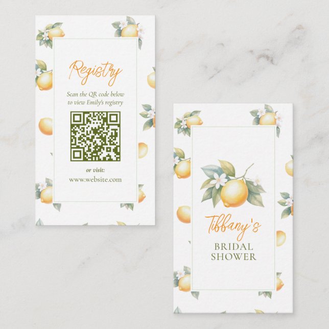 She Found Her Main Squeeze Bridal Shower Registry Enclosure Card (Front/Back)