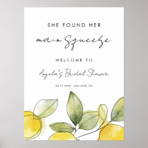 She Found Her Main Squeeze Bridal Shower Welcome Poster