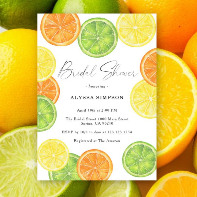 She Found Her Main Squeeze Citrus Bridal Shower Invitation (Creator Uploaded)