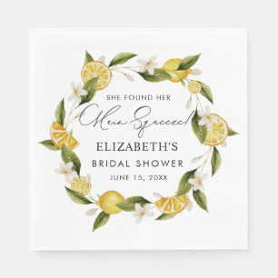 She Found Her Main Squeeze Citrus Bridal Shower Napkin