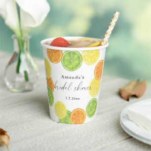 She Found Her Main Squeeze Citrus Bridal Shower Paper Cups