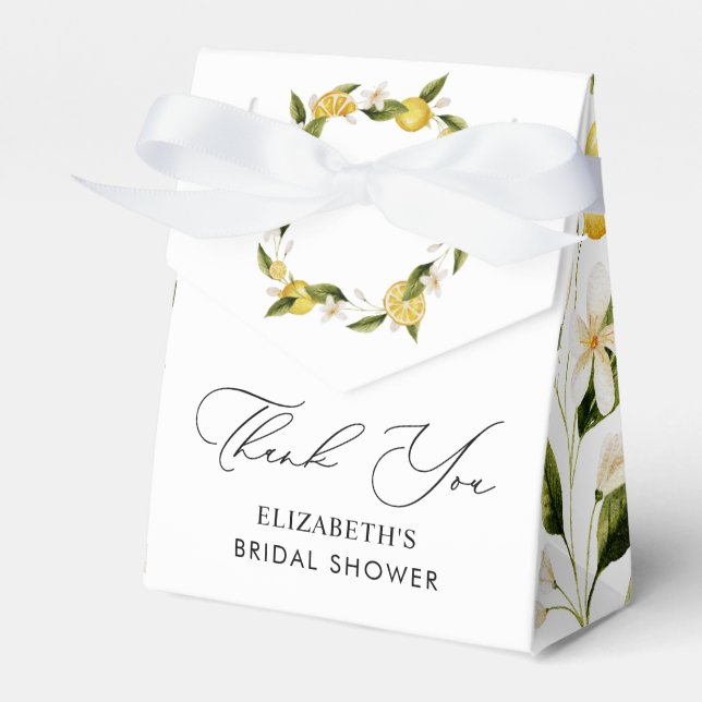 She Found Her Main Squeeze Lemon Bridal Shower Favour Box (Front Side)